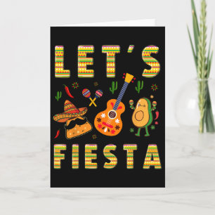 Tarjeta Vamos a Fiesta Nacho Guitarra Aguacate Divertido C