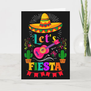 Tarjeta Vamos a fiesta sombrero mexicano cinco de mayo cac