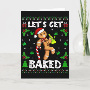 Tarjeta Vamos a Hornear Hombre de Jengibre Funny Christm