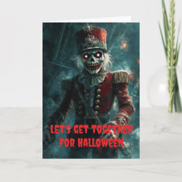 Tarjeta Vamos a reunirnos para Halloween.