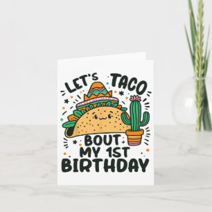 Tarjeta Vamos a Taco Acerca de Mi 1er Cumpleaños Fiesta Me