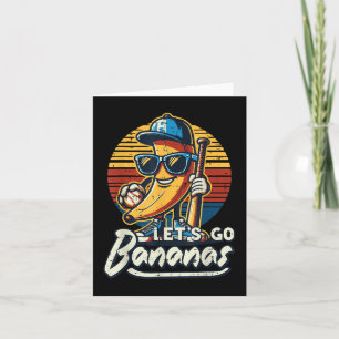 Tarjeta Vamos Banana Retro Fruta Hombres Niños Camiseta pa