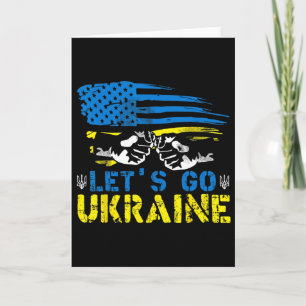 Tarjeta Vamos Bandera Ucraniana Americana Ucrania Apoyamos