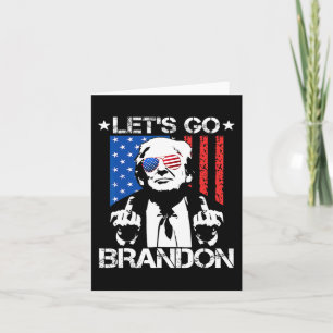 Tarjeta Vamos Brandon Pro Trump Bandera Anti Joe B