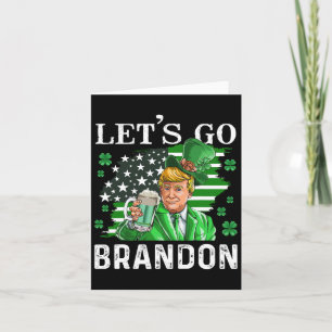 Tarjeta Vamos Brandon St Patrick's Day Trump Beer y Estado
