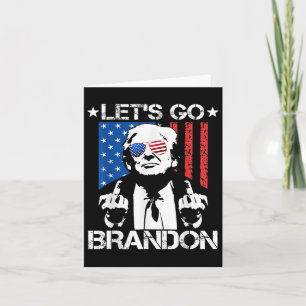 Tarjeta Vamos Brandon Trump Bandera de Dedo Medio