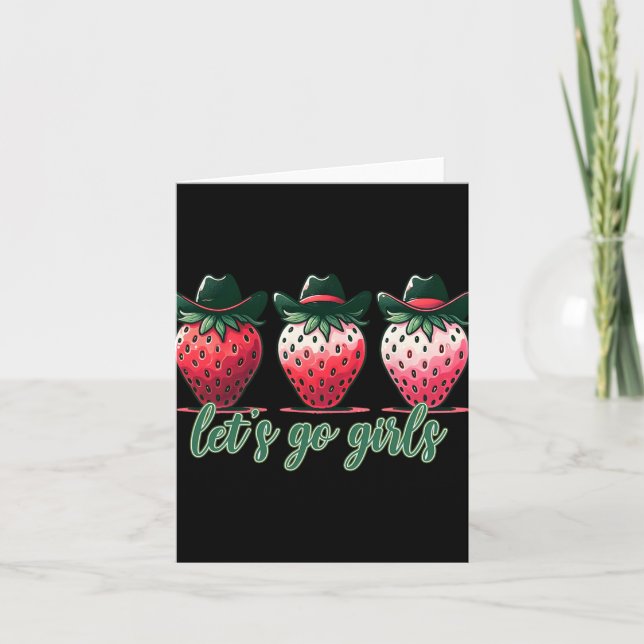 Tarjeta Vamos Chicas Bachelorette Party Strawberries Wom (Anverso)