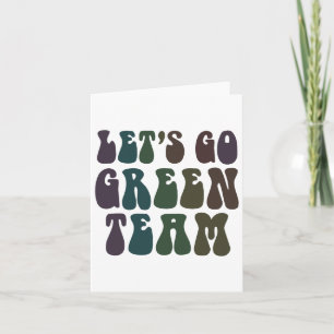 Tarjeta Vamos equipo verde de guerra retro juego de verano