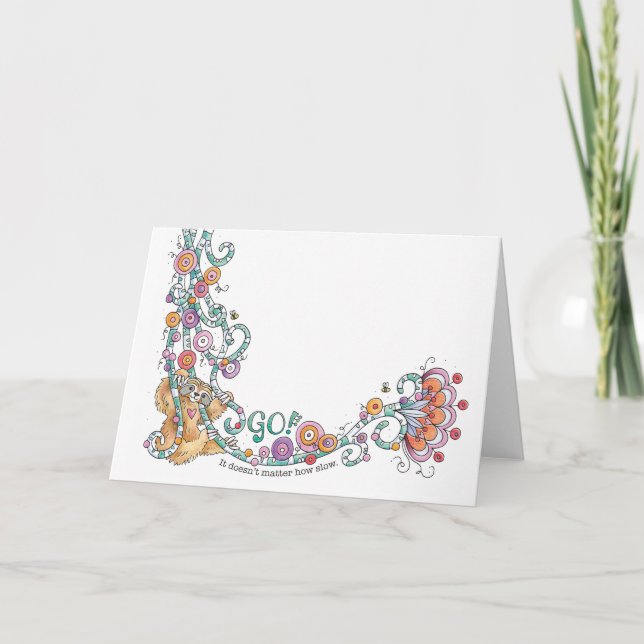 Tarjeta ¡Vamos! Eslogan con vides de selva (Anverso)