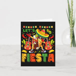 Tarjeta Vamos Fiesta Mexicana Toco Dabbing Poncho Cinco De