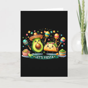 Tarjeta Vamos Fiesta Taco Aguacate Divertido Cinco De Mayo