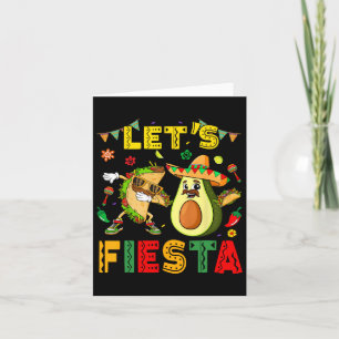 Tarjeta Vamos Fiesta Taco Aguacate Divertido Cinco De Mayo