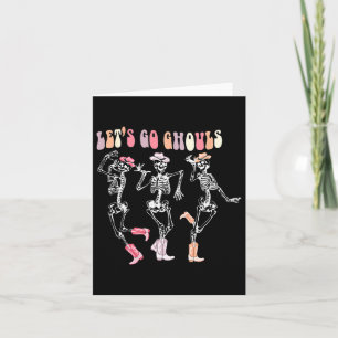 Tarjeta Vamos Ghouls Bailando Esqueleto Vaquero Western Ja