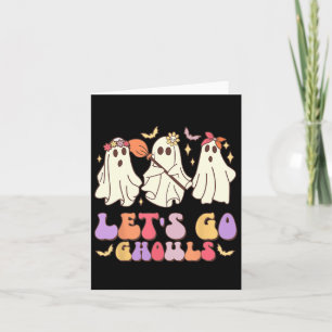 Tarjeta Vamos Ghouls Cute Retro Halloween Ghost Squad