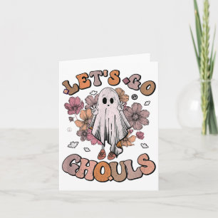 Tarjeta Vamos Ghouls Fantasma Hippie Halloween de los 70