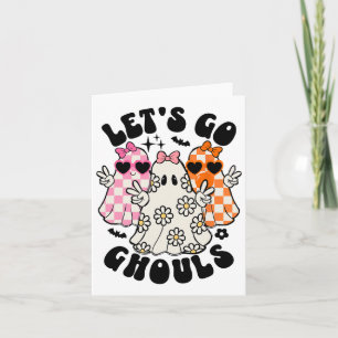 Tarjeta Vamos Ghouls Halloween Fantasma Floral Spooky Seas