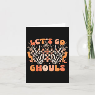Tarjeta Vamos Ghouls Halloween Skeleton Costume Retro G