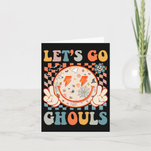 Tarjeta Vamos Ghouls Hippie Sonría Retro Halloween