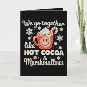 Tarjeta Vamos juntos como malvaviscos de cacao caliente Na