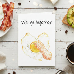 Tarjeta Vamos juntos Tocino Huevo amor Día de San Valentín