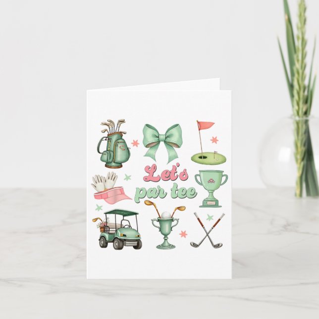 Tarjeta Vamos Par-tee Coquette Golf Funny Golfer Chicas (Anverso)