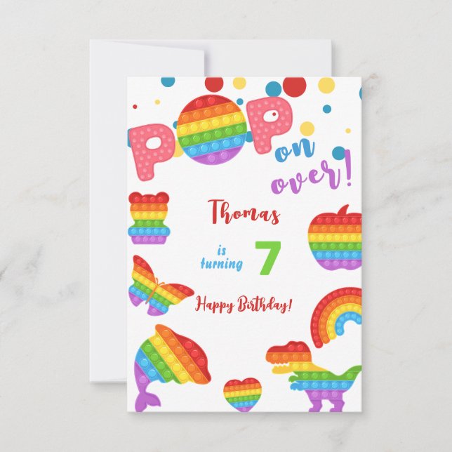 Tarjeta ¡Vamos! Pastel pop, feliz niño de cumpleaños (Anverso)