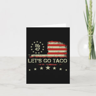 Tarjeta Vamos Taco 8647 Bandera de los Estados Unidos 86 4
