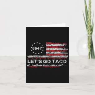 Tarjeta Vamos Taco 8647 Bandera de los Estados Unidos 86 4