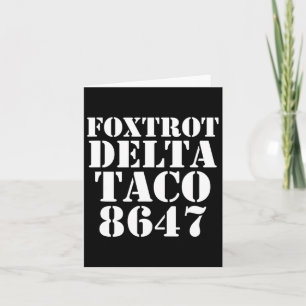 Tarjeta Vamos Taco Foxtrot Delta Taco Anti-Mega