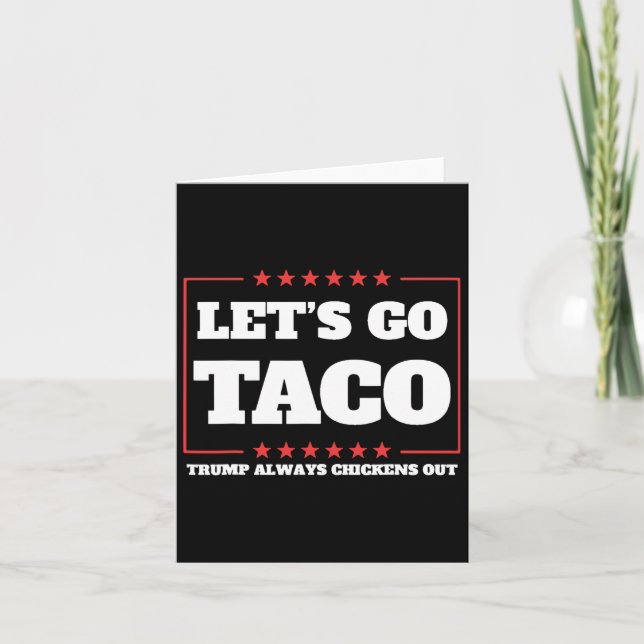 Tarjeta Vamos Taco Trump a eliminar aranceles (Anverso)