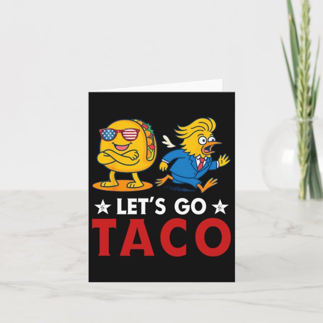 Tarjeta Vamos Taco, un Trump gracioso que siempre se muerd (Anverso)