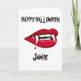 TARJETA VAMPIRE FANGS PERSONALIZADO HAPPY HALLOWEEN CARD