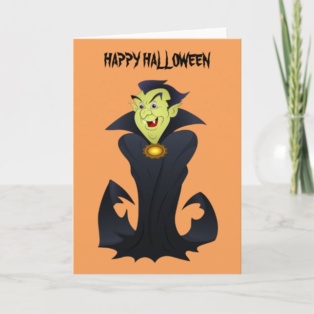 Tarjeta Vampiro de Halloween (Anverso)