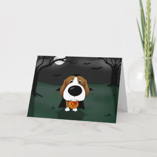 Tarjeta Vampiro de Halloween del beagle