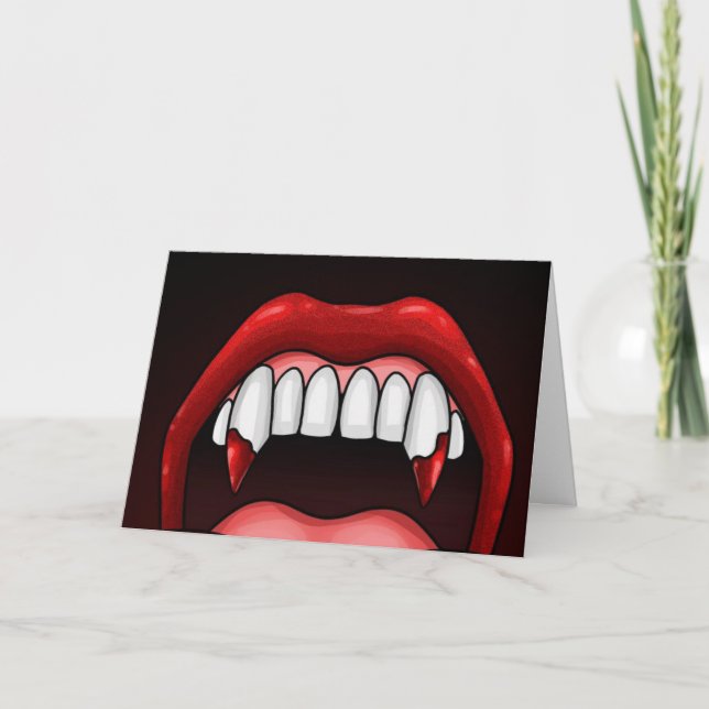 Tarjeta Vampiro Halloween Teeth (Anverso)