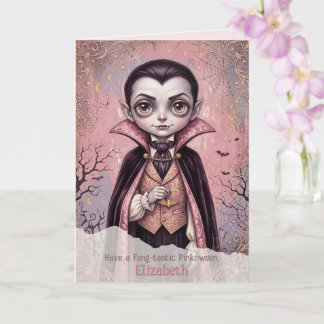 Tarjeta Vampiro Rosa Halloween Cute Gothic Pinkoween  