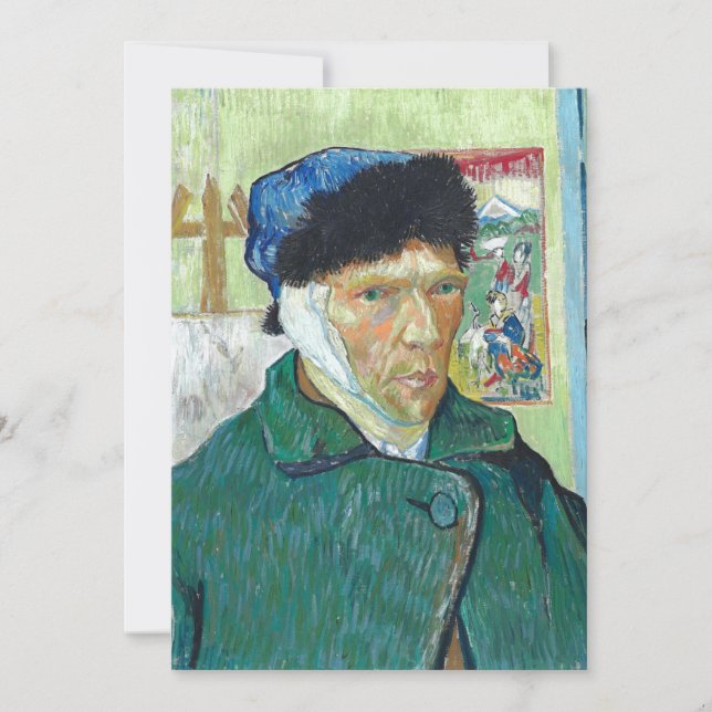 Tarjeta Van Gogh Autoretrato Pintura de Arte de Orejas con (Anverso)