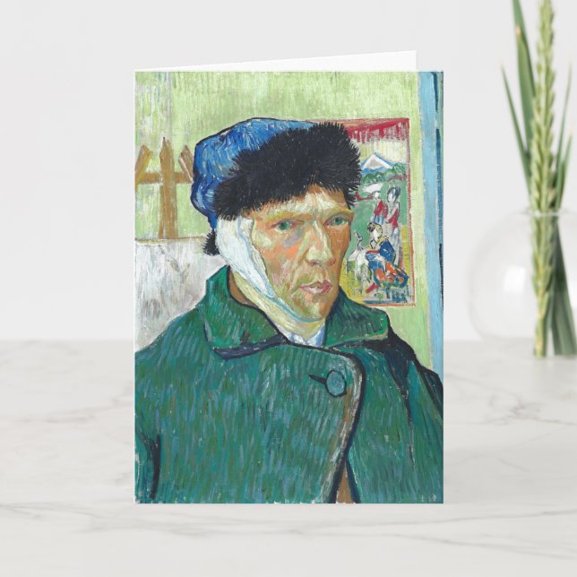 Tarjeta Van Gogh Autoretrato Pintura de Arte de Orejas con (Anverso)