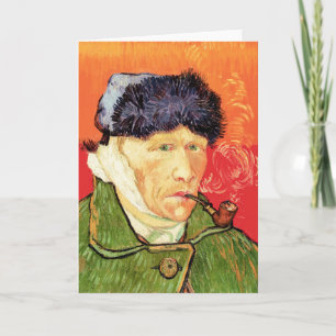 Tarjeta Van Gogh - Autorretrato con oreja vendada y pipa