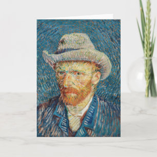 Tarjeta Van Gogh - Autorretrato con un sombrero gris de fi