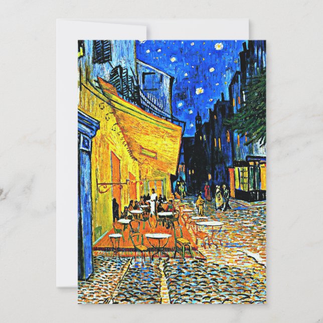 Tarjeta Van Gogh - Cafe Terrace, Place-du-forum, Arles (Anverso)