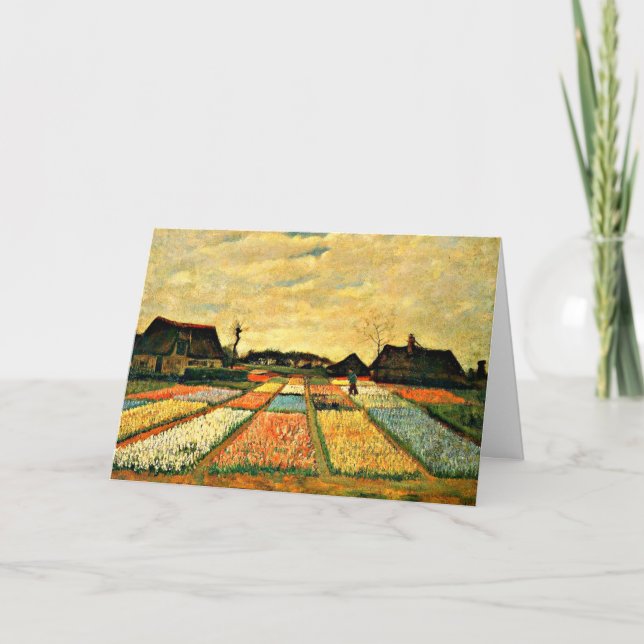 Tarjeta Van Gogh - Camas de flores en Holanda (Anverso)