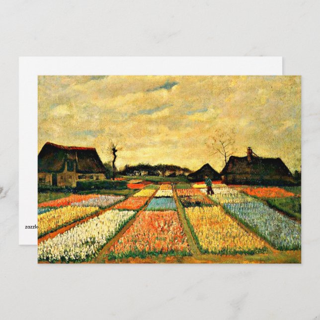 Tarjeta Van Gogh - Camas de flores en Holanda (Anverso / Reverso)