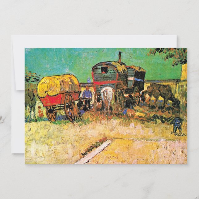 Tarjeta Van Gogh - Campo gitano con Rayo de Caballo, (Anverso)