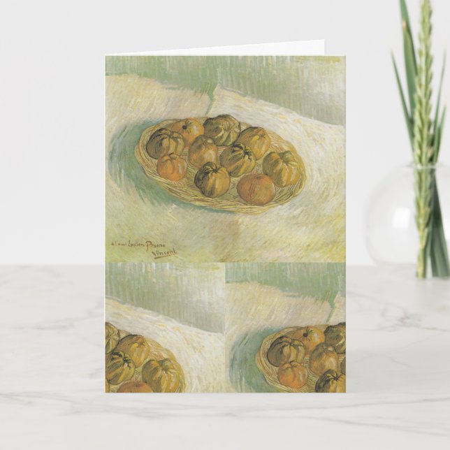 Tarjeta Van Gogh Cesta de Manzanas - Clásico Bodegón (Anverso)