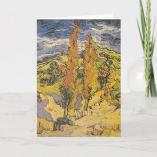 Tarjeta Van Gogh Dos Álamos - Arte de la Naturaleza Amaril