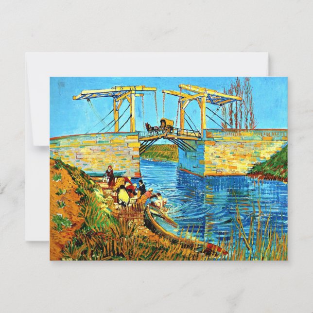 Tarjeta Van Gogh - El puente de los Langlois en Arles con  (Anverso)