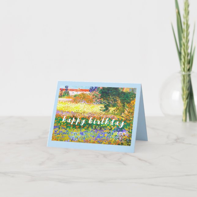 Tarjeta VAN GOGH "Flowering Garden with Path" Cumpleaños (Anverso)