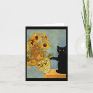 Tarjeta Van Gogh Gato Negro Con Sunflowers 8647 Res Sutile
