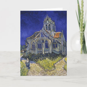 Tarjeta Van Gogh La Iglesia en Auvers Cielo Azul Arte